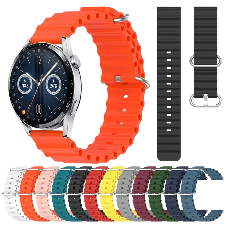 For Huawei Watch GT3 46mm 22mm Ocean Style Silicone Solid Color Watch Band