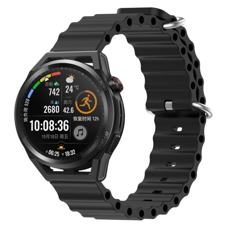 For Huawei Watch GT Runner 22mm Ocean Style Silicone Solid Color Watch Band