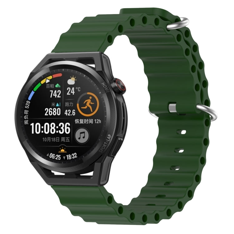 For Huawei Watch GT Runner 22mm Ocean Style Silicone Solid Color Watch Band