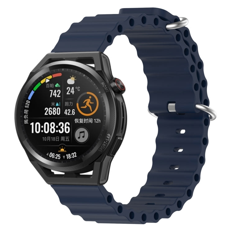 For Huawei Watch GT Runner 22mm Ocean Style Silicone Solid Color Watch Band