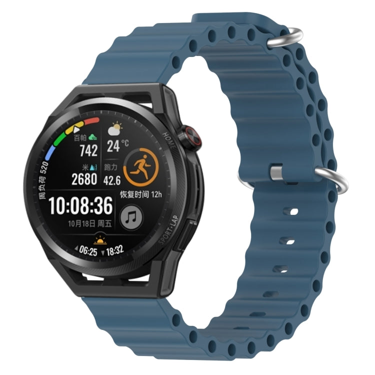 For Huawei Watch GT Runner 22mm Ocean Style Silicone Solid Color Watch Band