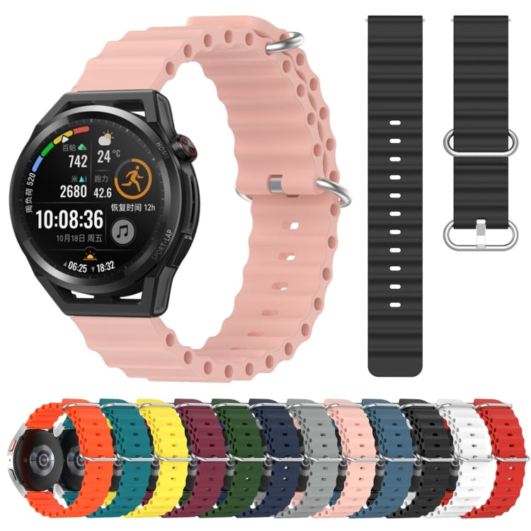 For Huawei Watch GT Runner 22mm Ocean Style Silicone Solid Color Watch Band
