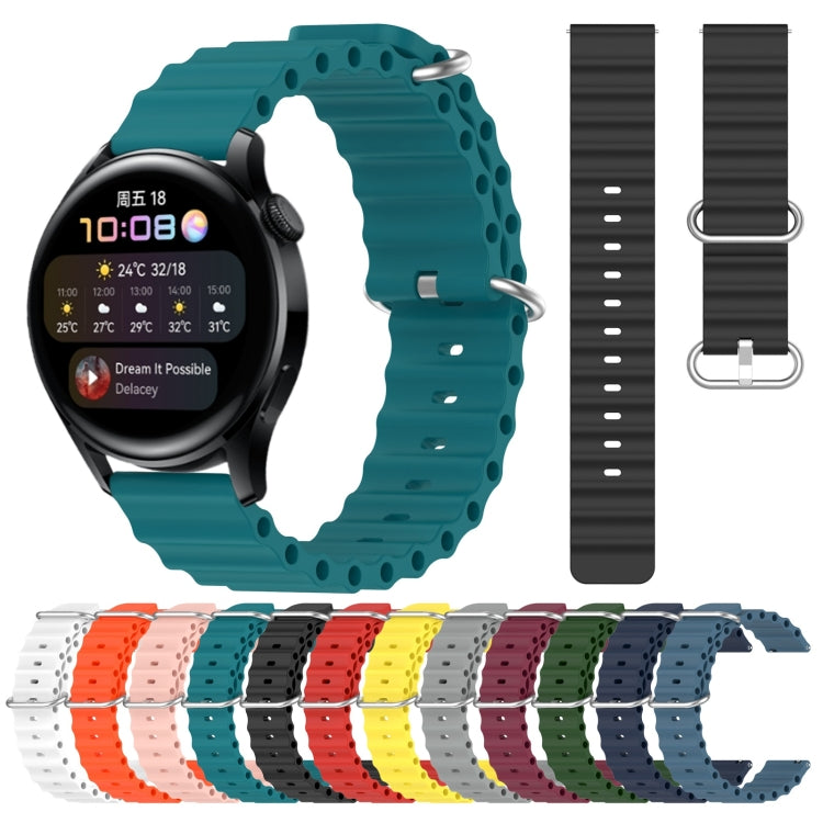 For Huawei Watch 3 22mm Ocean Style Silicone Solid Color Watch Band