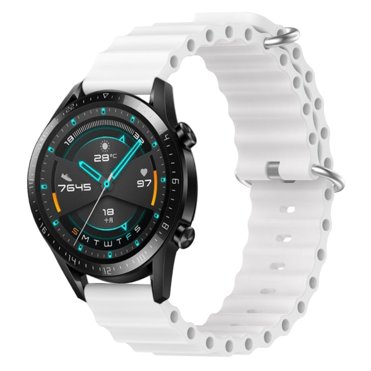 For Huawei GT2 46mm 22mm Ocean Style Silicone Solid Color Watch Band
