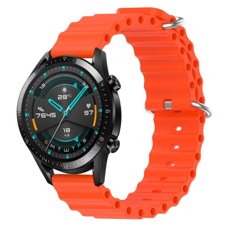 For Huawei GT2 46mm 22mm Ocean Style Silicone Solid Color Watch Band