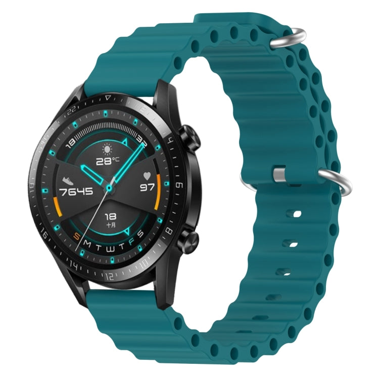 For Huawei GT2 46mm 22mm Ocean Style Silicone Solid Color Watch Band