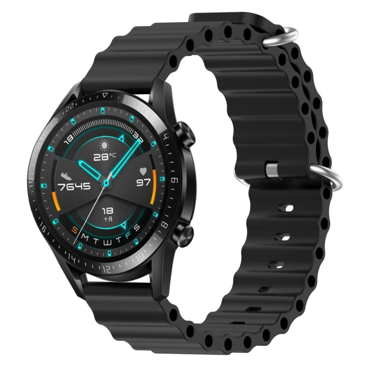 For Huawei GT2 46mm 22mm Ocean Style Silicone Solid Color Watch Band