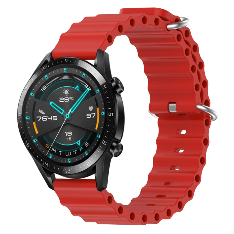 For Huawei GT2 46mm 22mm Ocean Style Silicone Solid Color Watch Band