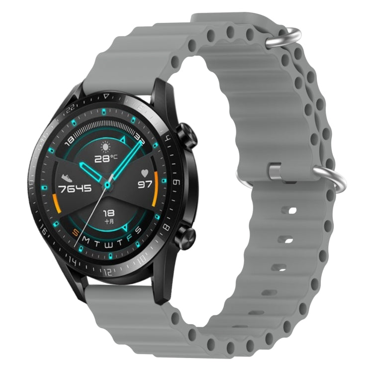 For Huawei GT2 46mm 22mm Ocean Style Silicone Solid Color Watch Band