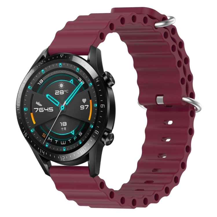 For Huawei GT2 46mm 22mm Ocean Style Silicone Solid Color Watch Band