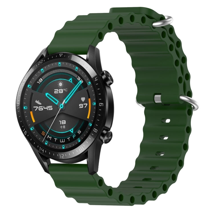 For Huawei GT2 46mm 22mm Ocean Style Silicone Solid Color Watch Band