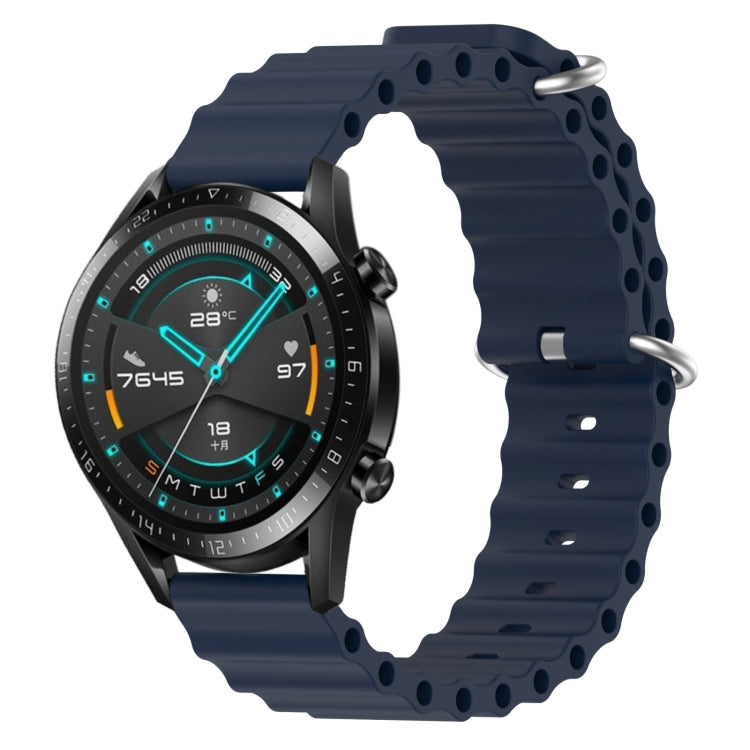 For Huawei GT2 46mm 22mm Ocean Style Silicone Solid Color Watch Band