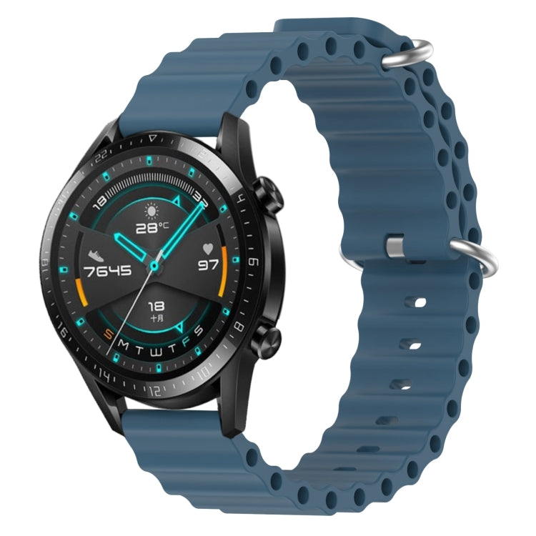 For Huawei GT2 46mm 22mm Ocean Style Silicone Solid Color Watch Band
