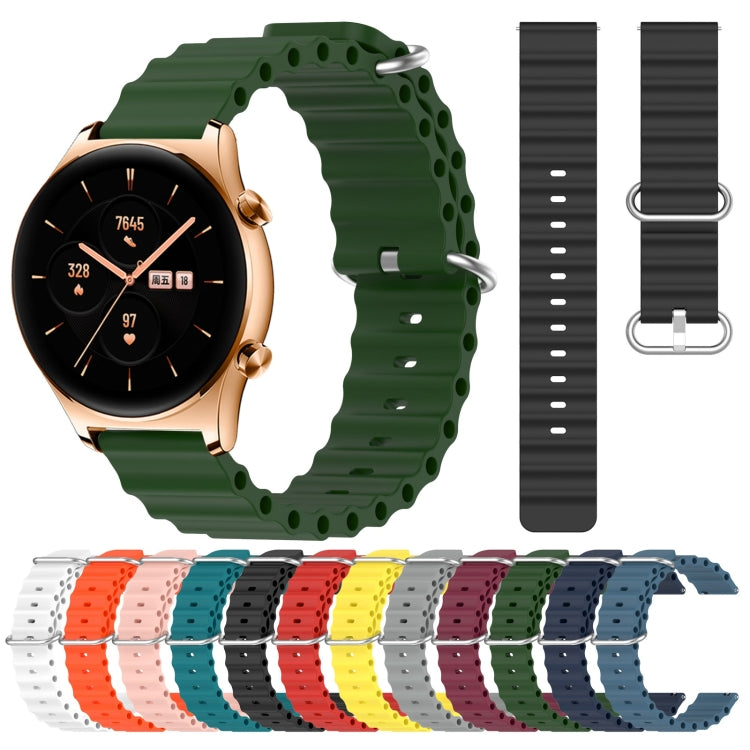 For Honor Watch GS 3 22mm Ocean Style Silicone Solid Color Watch Band