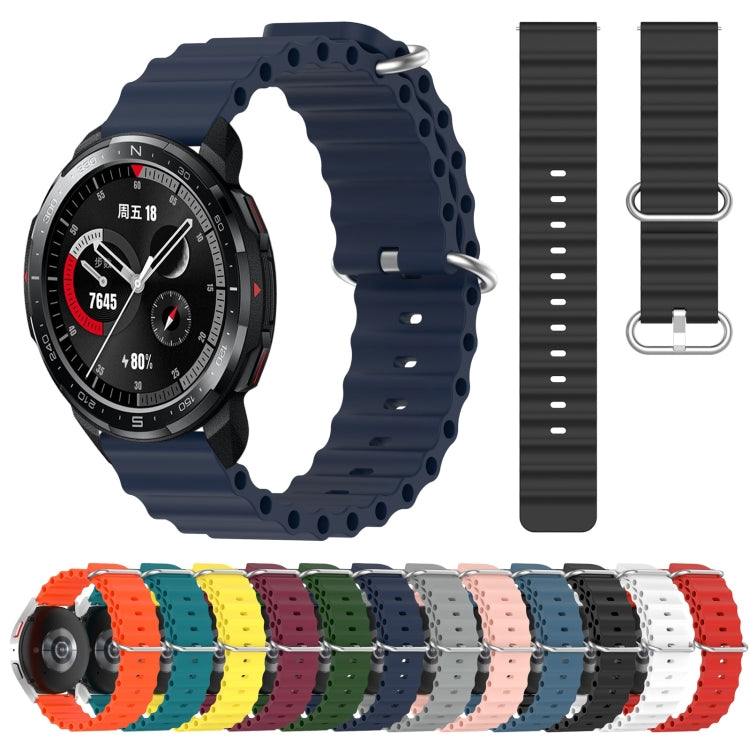 For Honor Watch GS Pro 22mm Ocean Style Silicone Solid Color Watch Band