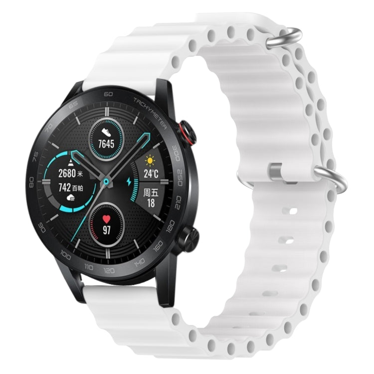For Honor Magic Watch 2 46mm 22mm Ocean Style Silicone Solid Color Watch Band