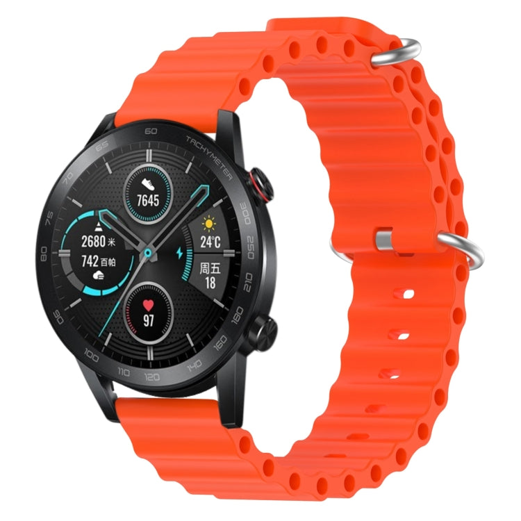 For Honor Magic Watch 2 46mm 22mm Ocean Style Silicone Solid Color Watch Band