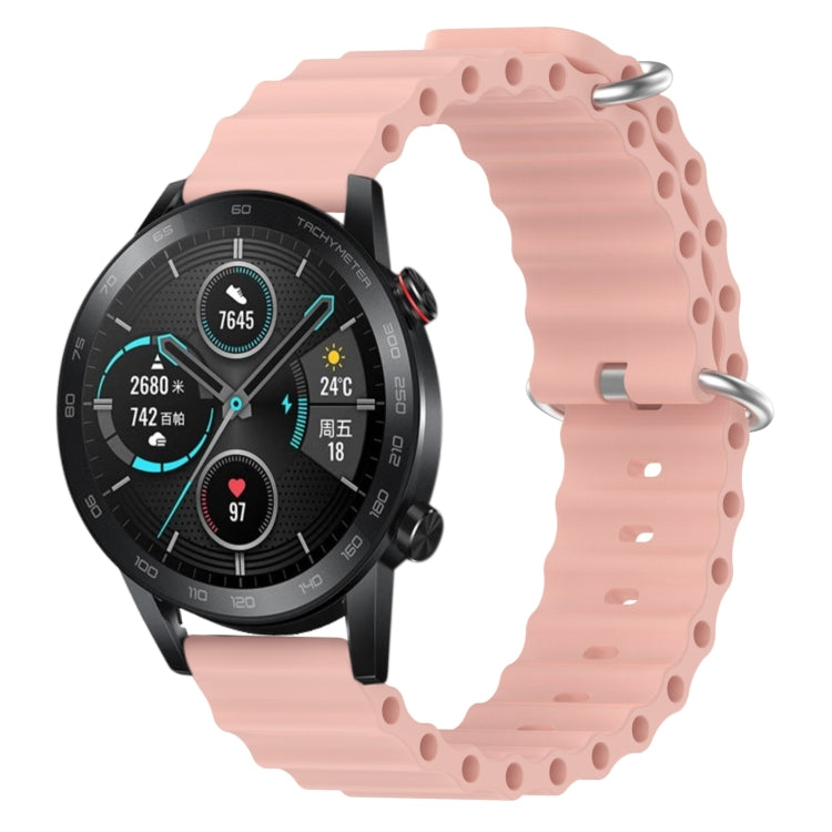 For Honor Magic Watch 2 46mm 22mm Ocean Style Silicone Solid Color Watch Band