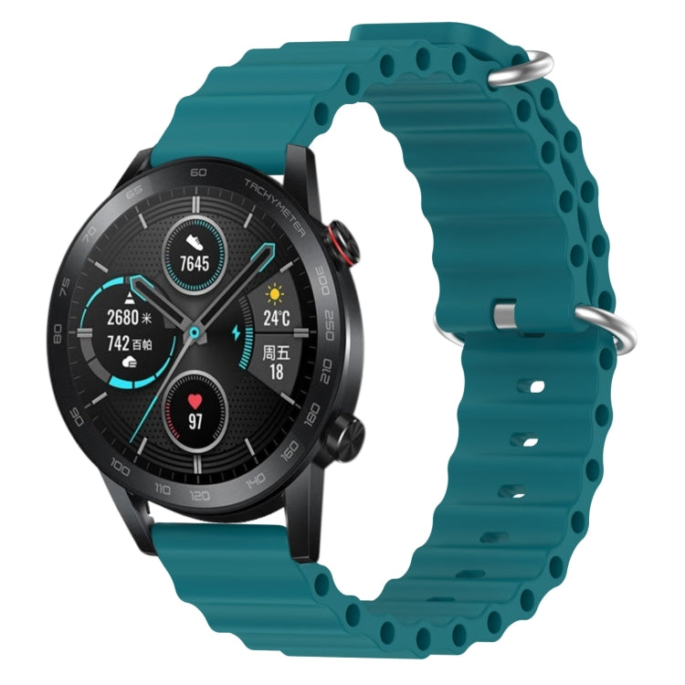 For Honor Magic Watch 2 46mm 22mm Ocean Style Silicone Solid Color Watch Band
