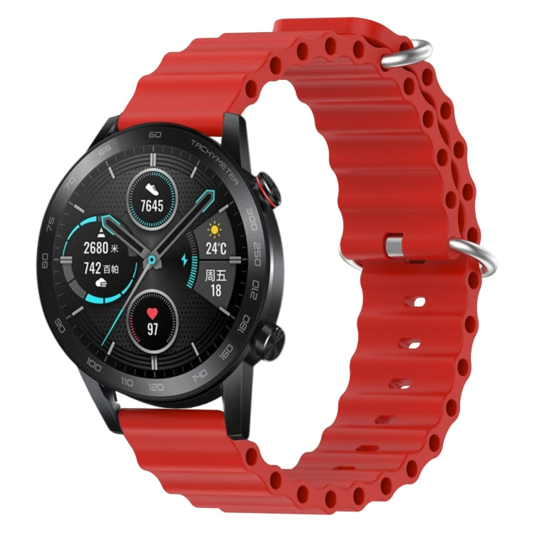For Honor Magic Watch 2 46mm 22mm Ocean Style Silicone Solid Color Watch Band
