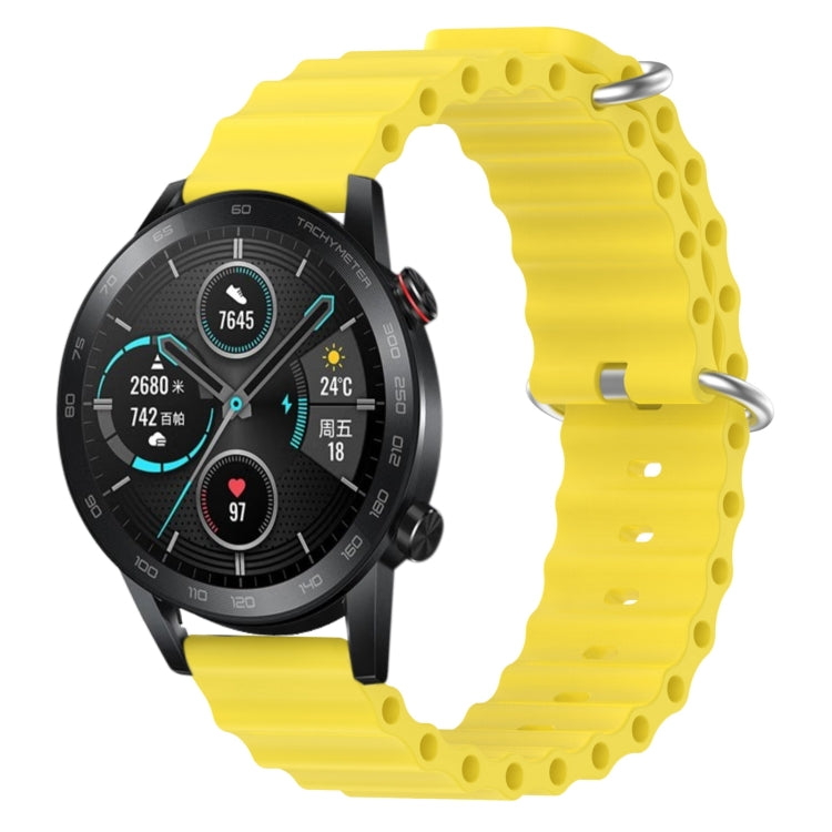 For Honor Magic Watch 2 46mm 22mm Ocean Style Silicone Solid Color Watch Band