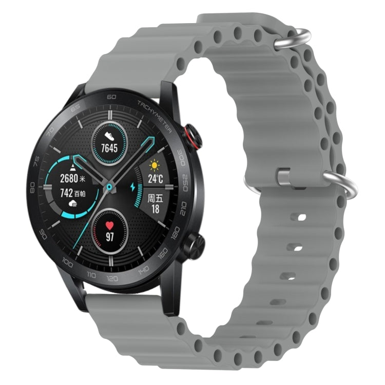 For Honor Magic Watch 2 46mm 22mm Ocean Style Silicone Solid Color Watch Band