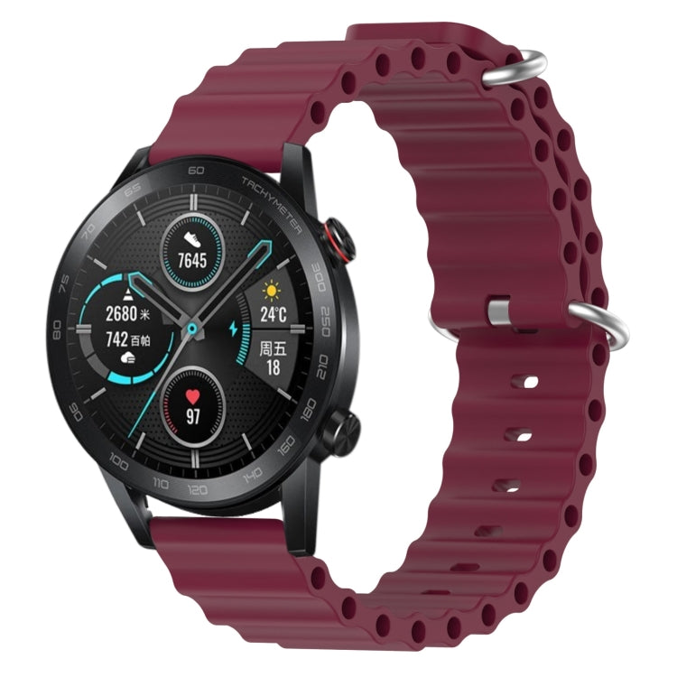 For Honor Magic Watch 2 46mm 22mm Ocean Style Silicone Solid Color Watch Band