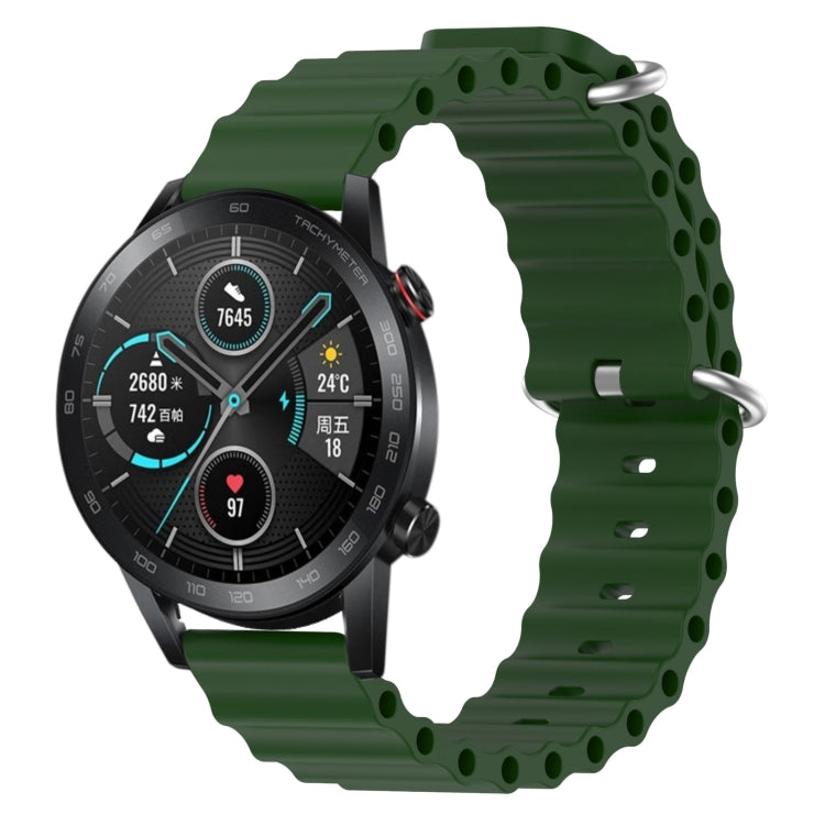 For Honor Magic Watch 2 46mm 22mm Ocean Style Silicone Solid Color Watch Band