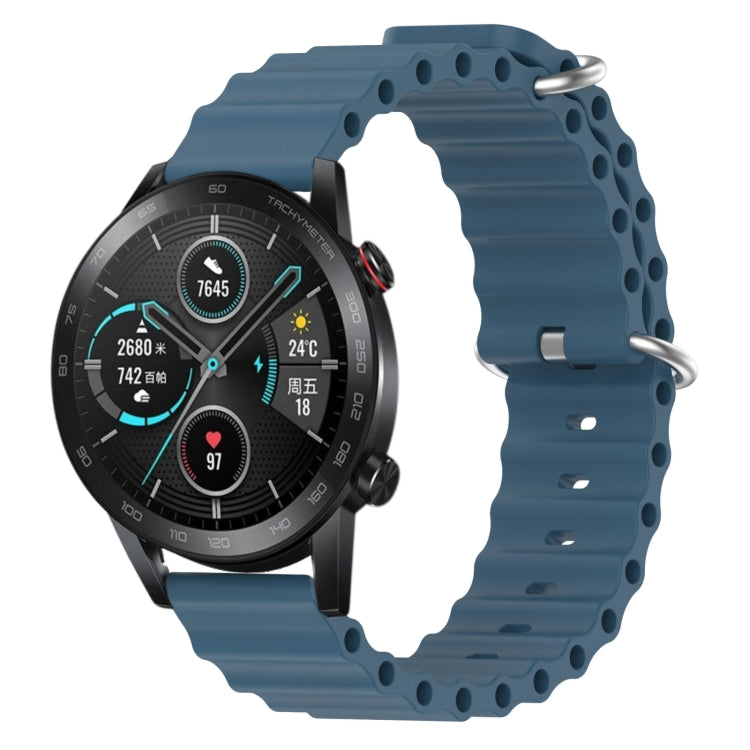 For Honor Magic Watch 2 46mm 22mm Ocean Style Silicone Solid Color Watch Band