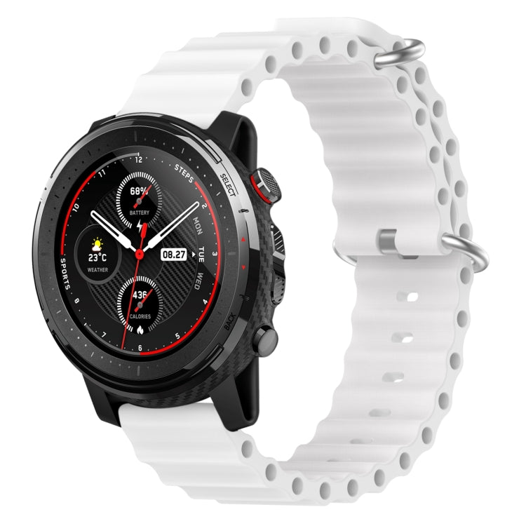 For Amazfit 3 22mm Ocean Style Silicone Solid Color Watch Band