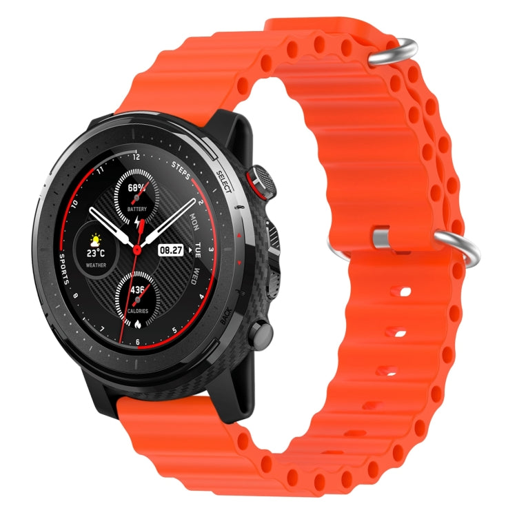 For Amazfit 3 22mm Ocean Style Silicone Solid Color Watch Band