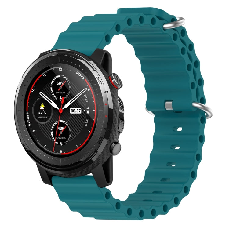 For Amazfit 3 22mm Ocean Style Silicone Solid Color Watch Band
