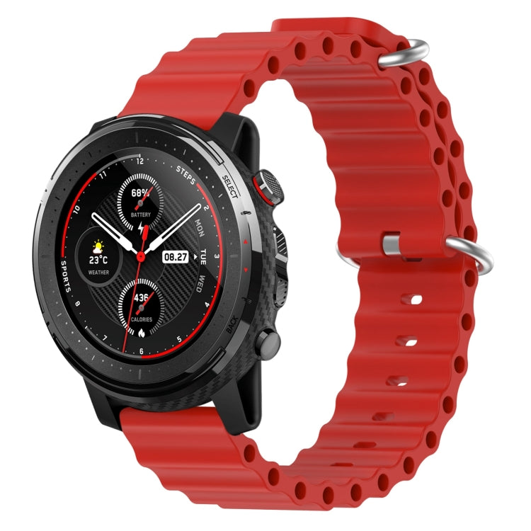 For Amazfit 3 22mm Ocean Style Silicone Solid Color Watch Band