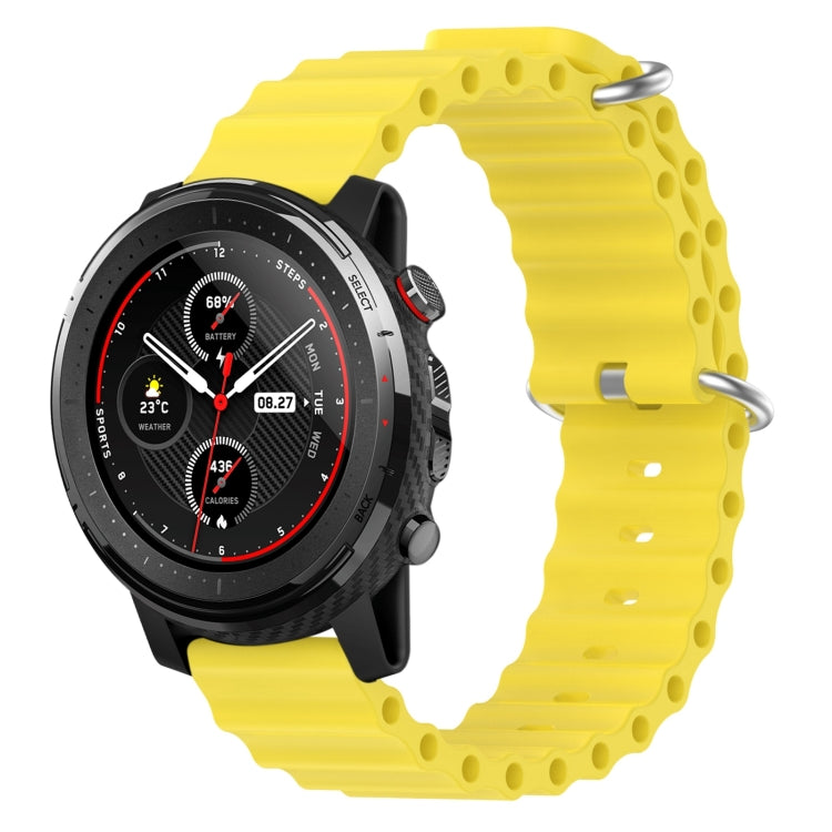 For Amazfit 3 22mm Ocean Style Silicone Solid Color Watch Band