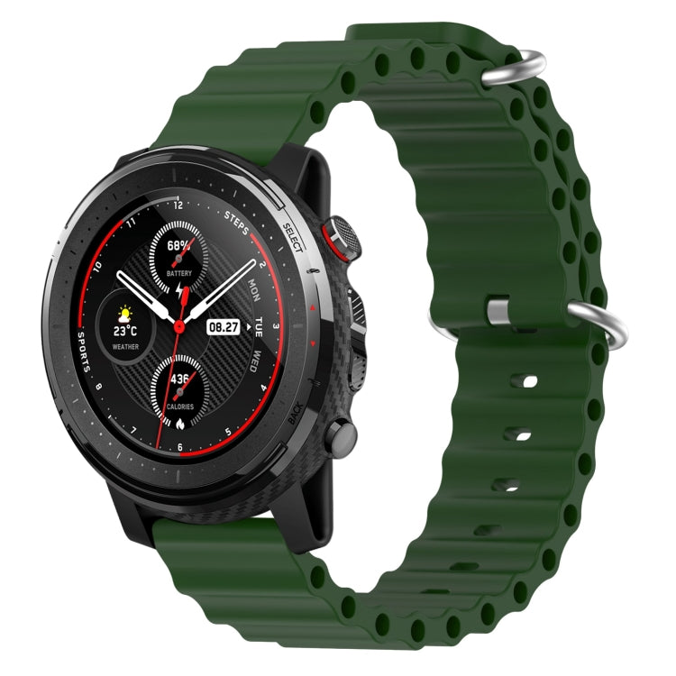 For Amazfit 3 22mm Ocean Style Silicone Solid Color Watch Band