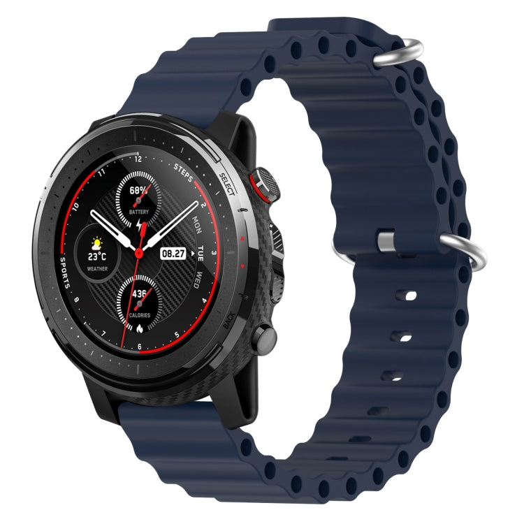 For Amazfit 3 22mm Ocean Style Silicone Solid Color Watch Band