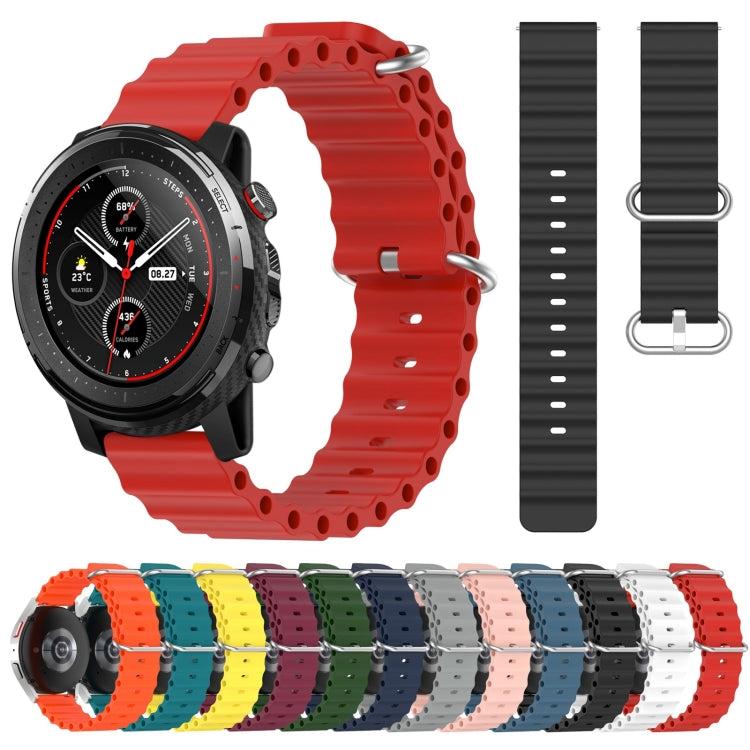 For Amazfit 3 22mm Ocean Style Silicone Solid Color Watch Band