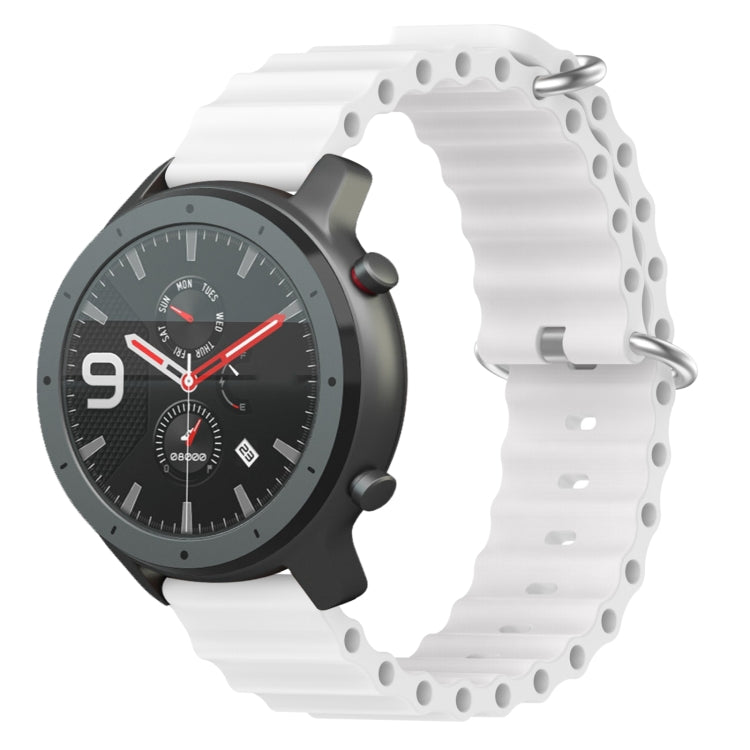 For Amazfit GTR 47mm 22mm Ocean Style Silicone Solid Color Watch Band
