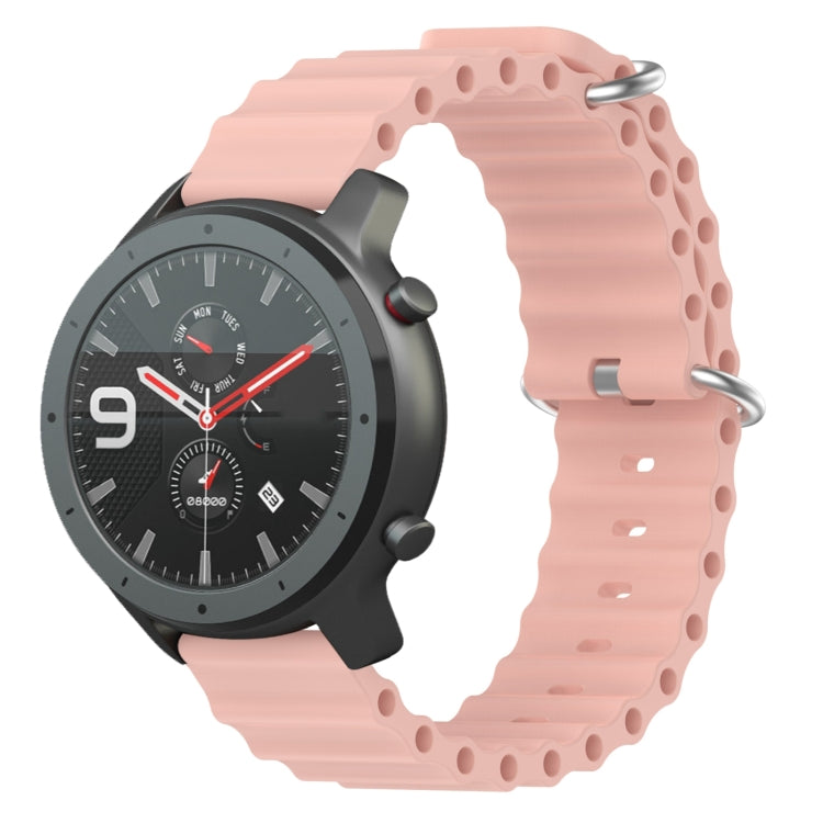 For Amazfit GTR 47mm 22mm Ocean Style Silicone Solid Color Watch Band