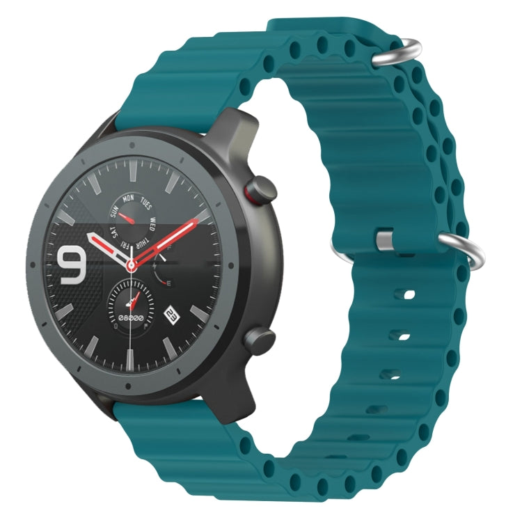 For Amazfit GTR 47mm 22mm Ocean Style Silicone Solid Color Watch Band