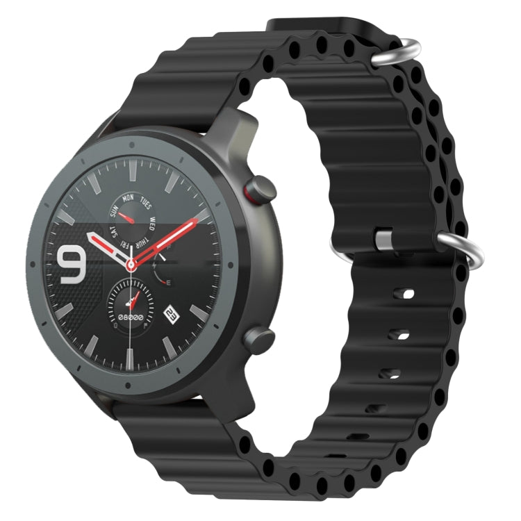 For Amazfit GTR 47mm 22mm Ocean Style Silicone Solid Color Watch Band