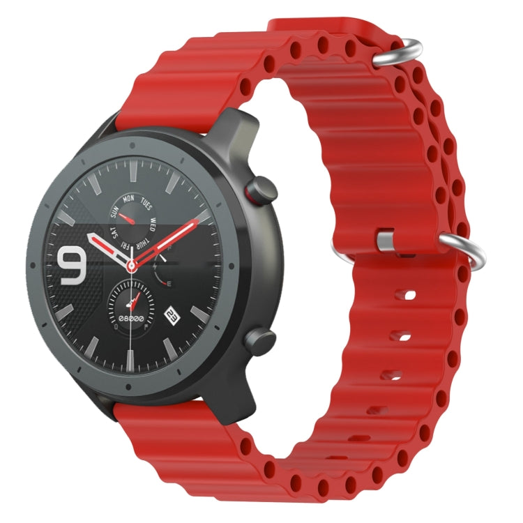 For Amazfit GTR 47mm 22mm Ocean Style Silicone Solid Color Watch Band