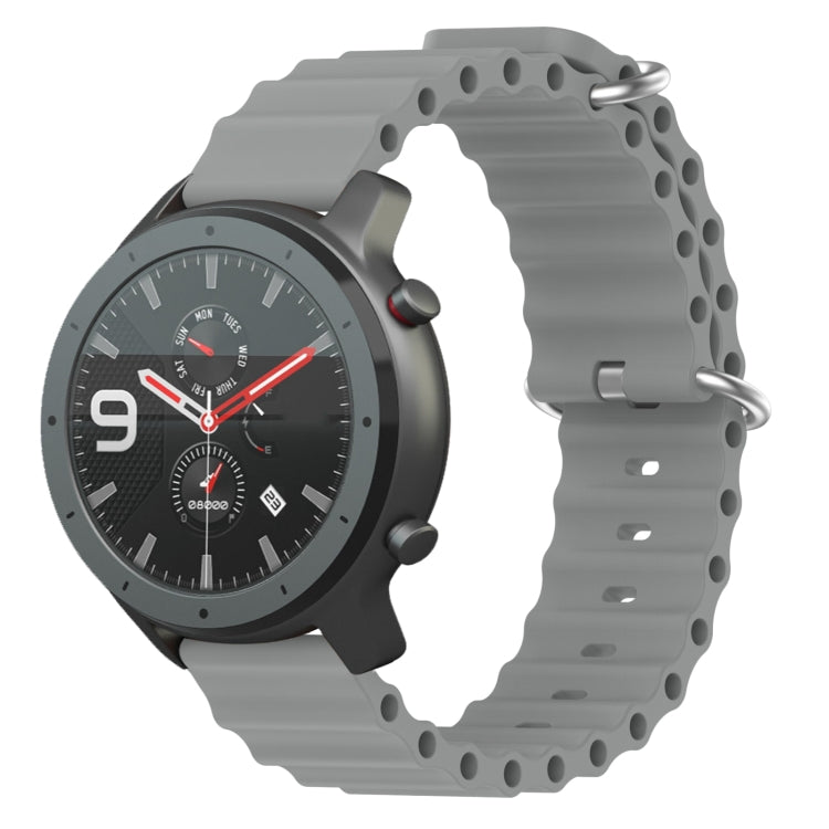 For Amazfit GTR 47mm 22mm Ocean Style Silicone Solid Color Watch Band