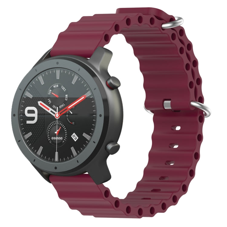 For Amazfit GTR 47mm 22mm Ocean Style Silicone Solid Color Watch Band