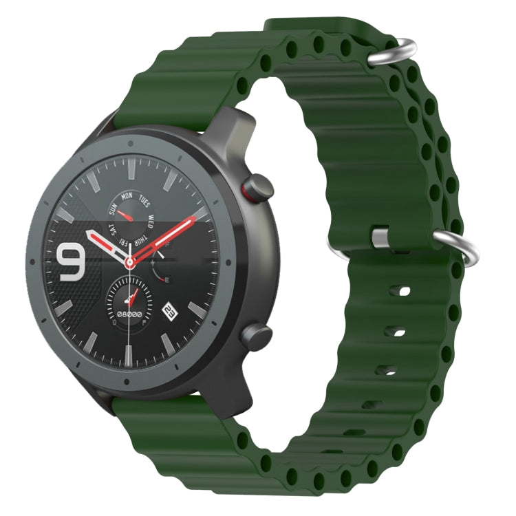 For Amazfit GTR 47mm 22mm Ocean Style Silicone Solid Color Watch Band