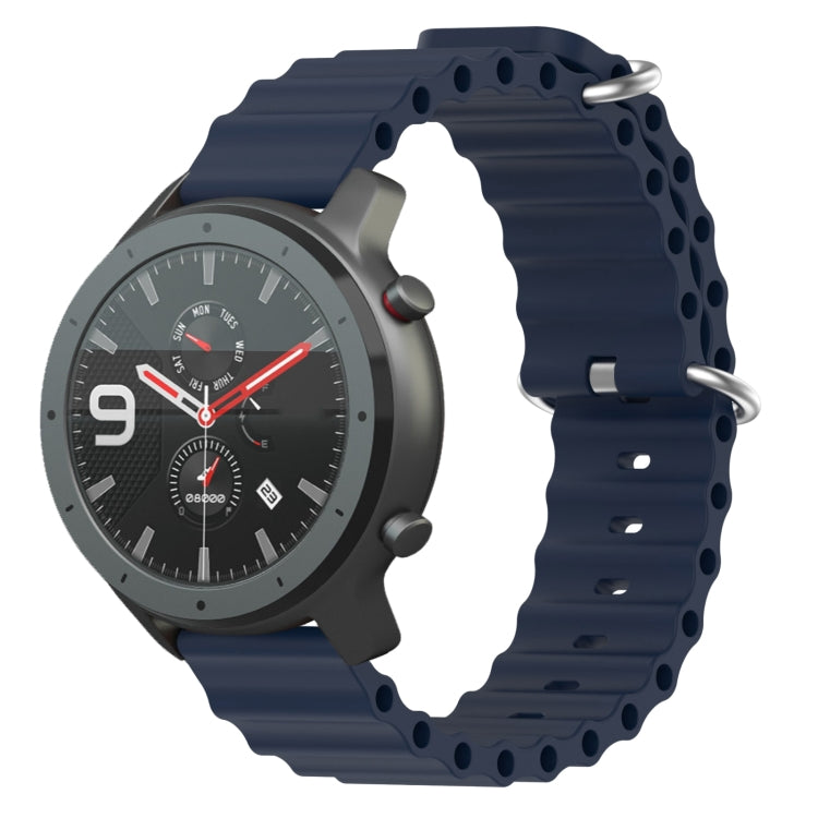 For Amazfit GTR 47mm 22mm Ocean Style Silicone Solid Color Watch Band