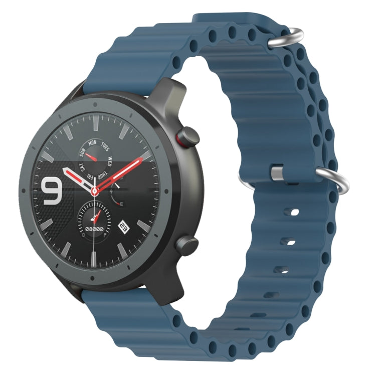 For Amazfit GTR 47mm 22mm Ocean Style Silicone Solid Color Watch Band