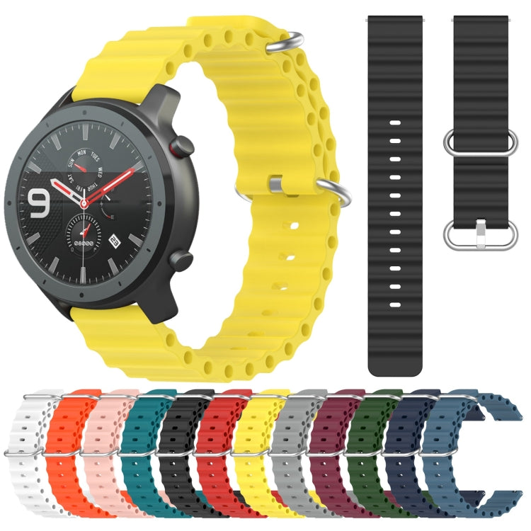 For Amazfit GTR 47mm 22mm Ocean Style Silicone Solid Color Watch Band