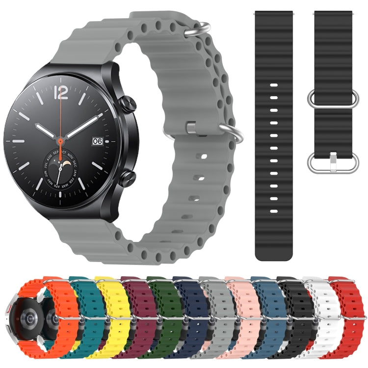 For Xiaomi MI Watch S1 22mm Ocean Style Silicone Solid Color Watch Band