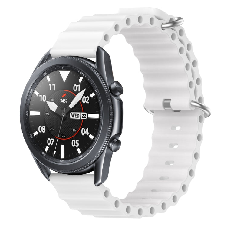 For Samsung Galaxy Watch3 45mm 22mm Ocean Style Silicone Solid Color Watch Band